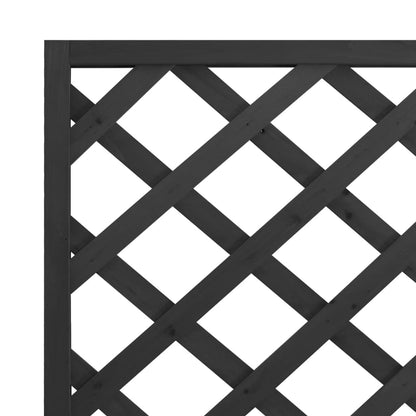 Planter with Trellis Black 90x35x180 cm Solid Wood Fir