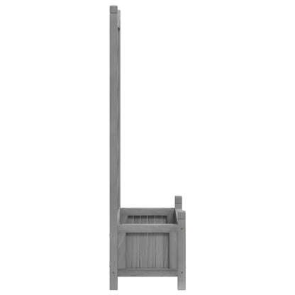 Planter with Trellis Grey 55x29.5x110 cm Solid Wood Fir