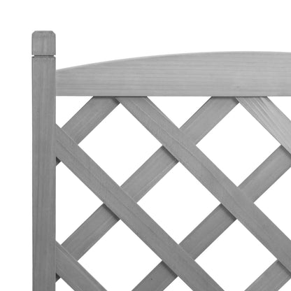 Planter with Trellis Grey 55x29.5x110 cm Solid Wood Fir