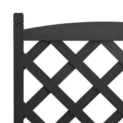 Planter with Trellis Black 55x29.5x110 cm Solid Wood Fir
