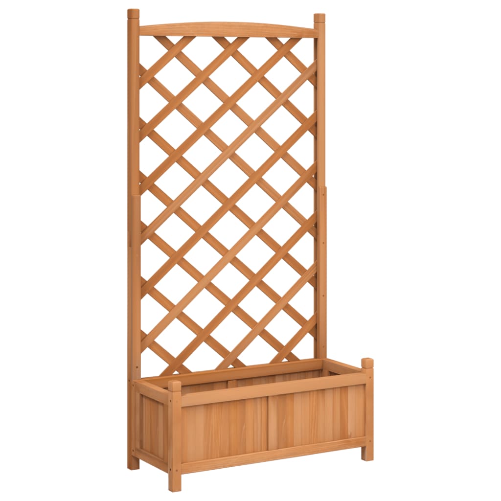 Planter with Trellis Brown 75 x 35 x 150 cm Solid Wood Fir