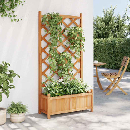 Planter with Trellis Brown 75 x 35 x 150 cm Solid Wood Fir