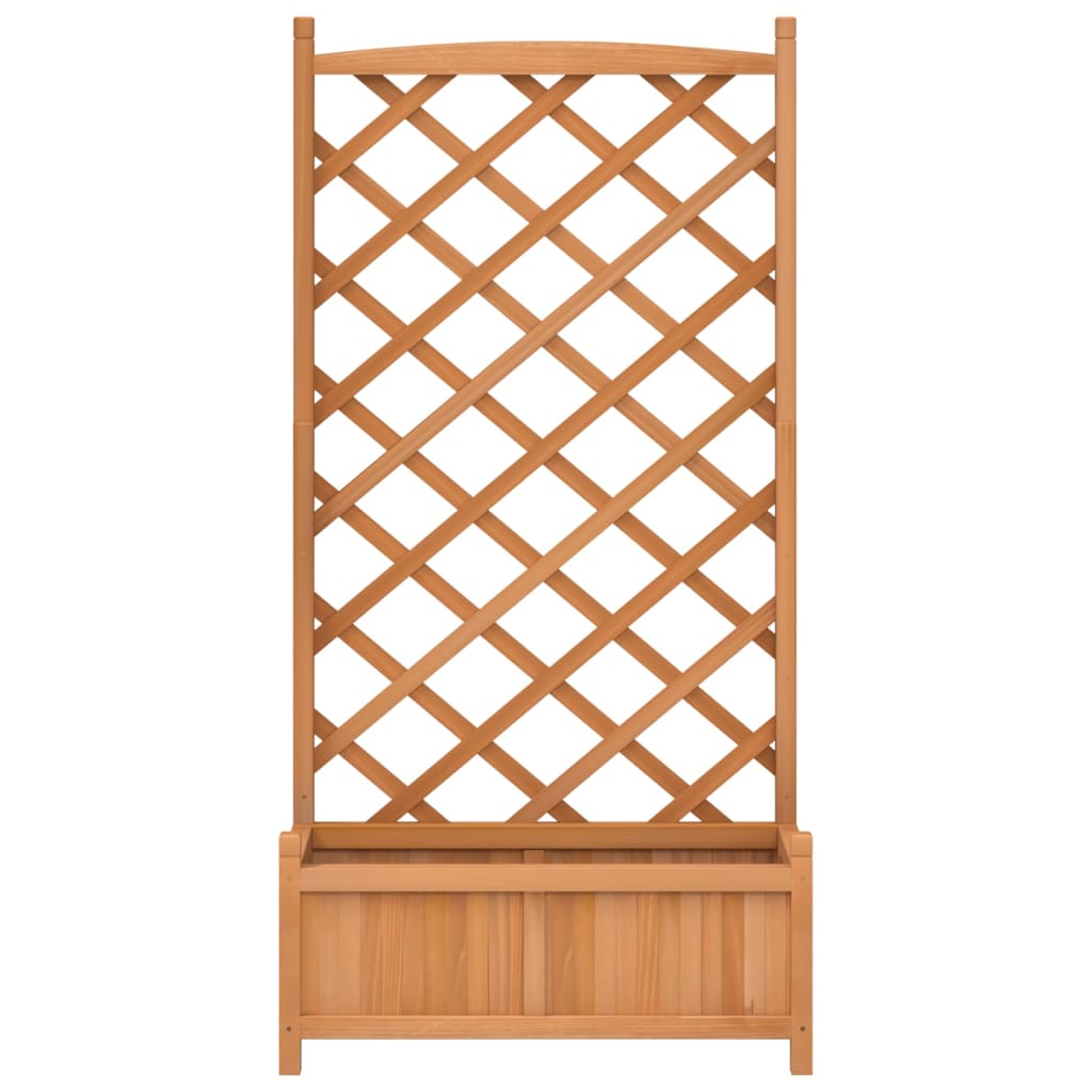 Planter with Trellis Brown 75 x 35 x 150 cm Solid Wood Fir
