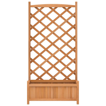 Planter with Trellis Brown 75 x 35 x 150 cm Solid Wood Fir