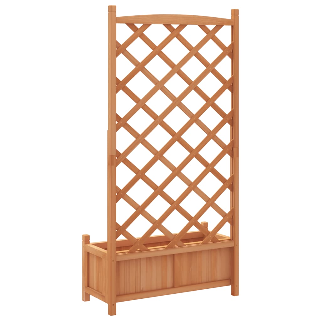 Planter with Trellis Brown 75 x 35 x 150 cm Solid Wood Fir