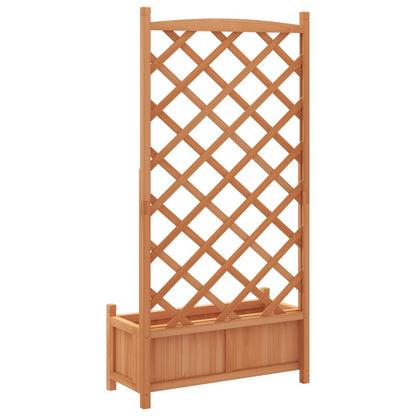 Planter with Trellis Brown 75 x 35 x 150 cm Solid Wood Fir