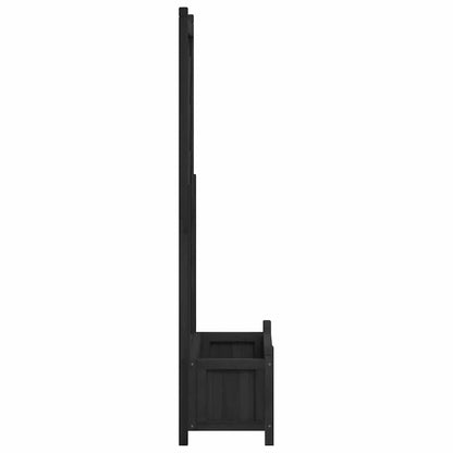 Planter with Trellis Black 75 x 35 x 150 cm Solid Wood Fir