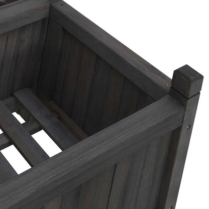 Planter with Trellis Black 75 x 35 x 150 cm Solid Wood Fir