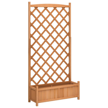 Planter with Trellis Brown 90x35x180 cm Solid Wood Fir