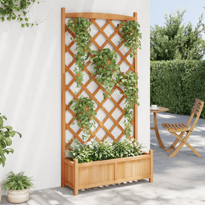 Planter with Trellis Brown 90x35x180 cm Solid Wood Fir