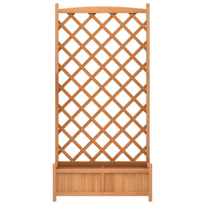 Planter with Trellis Brown 90x35x180 cm Solid Wood Fir