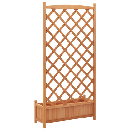 Planter with Trellis Brown 90x35x180 cm Solid Wood Fir