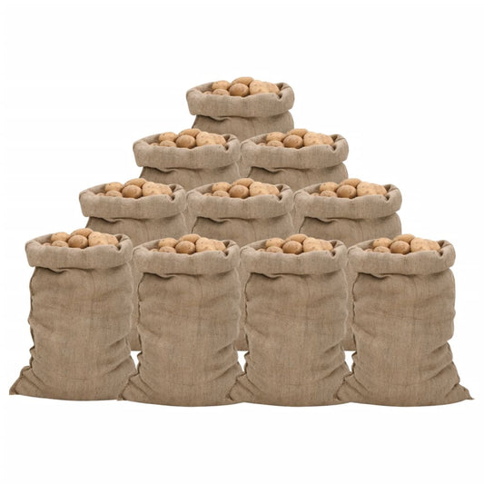 Jute Sacks 10 pcs 60x105 cm 100% Jute 340 gsm
