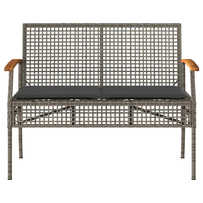 4 Piece Garden Lounge Set with Cushions Grey Poly Rattan