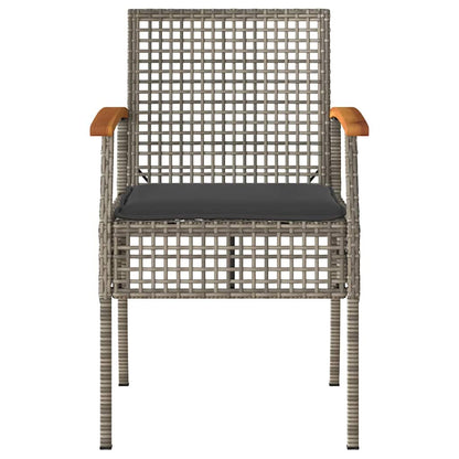 4 Piece Garden Lounge Set with Cushions Grey Poly Rattan