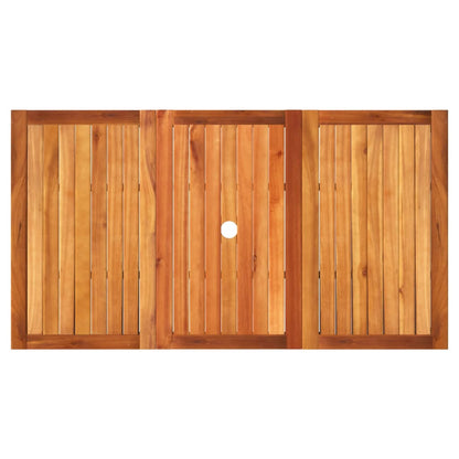 Garden Table Black 140x80x75 cm Poly Rattan Acacia Wood
