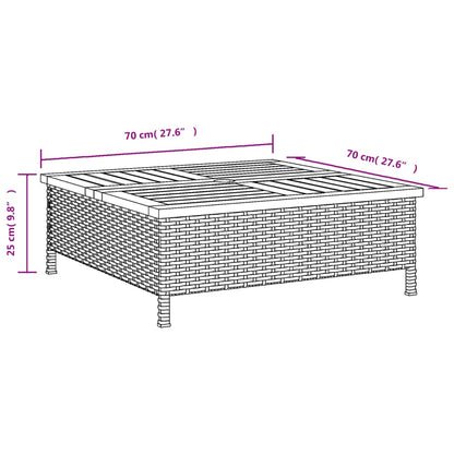 Parasol Base Cover Beige 70x70x25 cm Poly Rattan and Acacia
