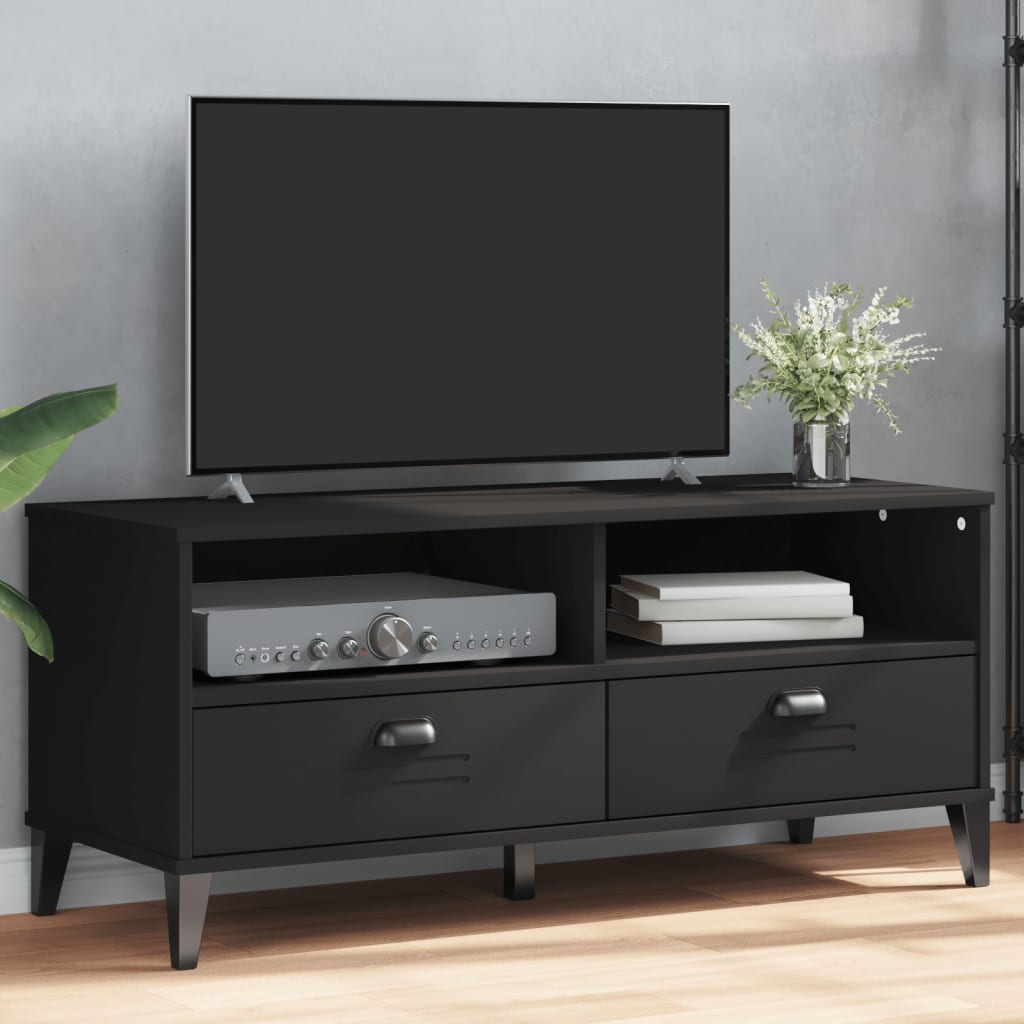 TV Cabinet "VIKEN" Black Engineered Wood