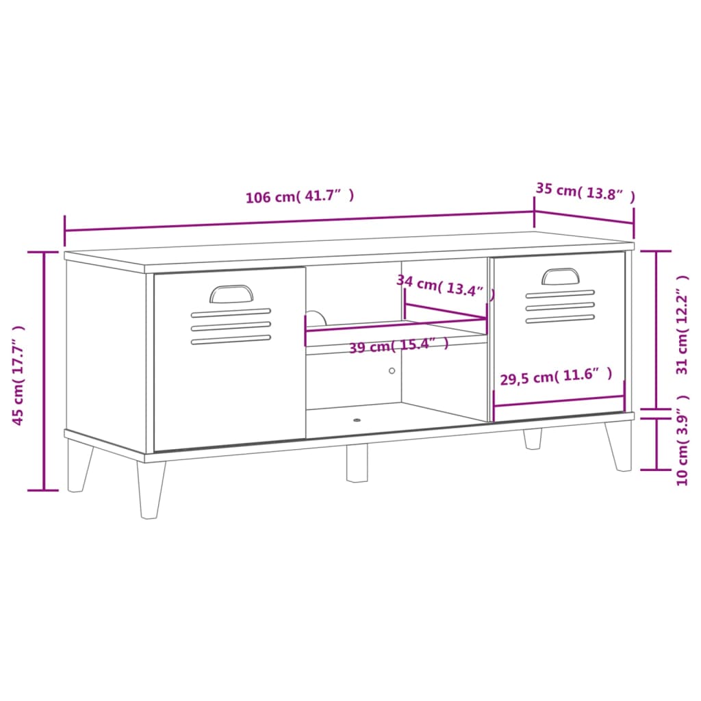Shoe Bench VIKEN White 106x35x45 cm Engineered Wood