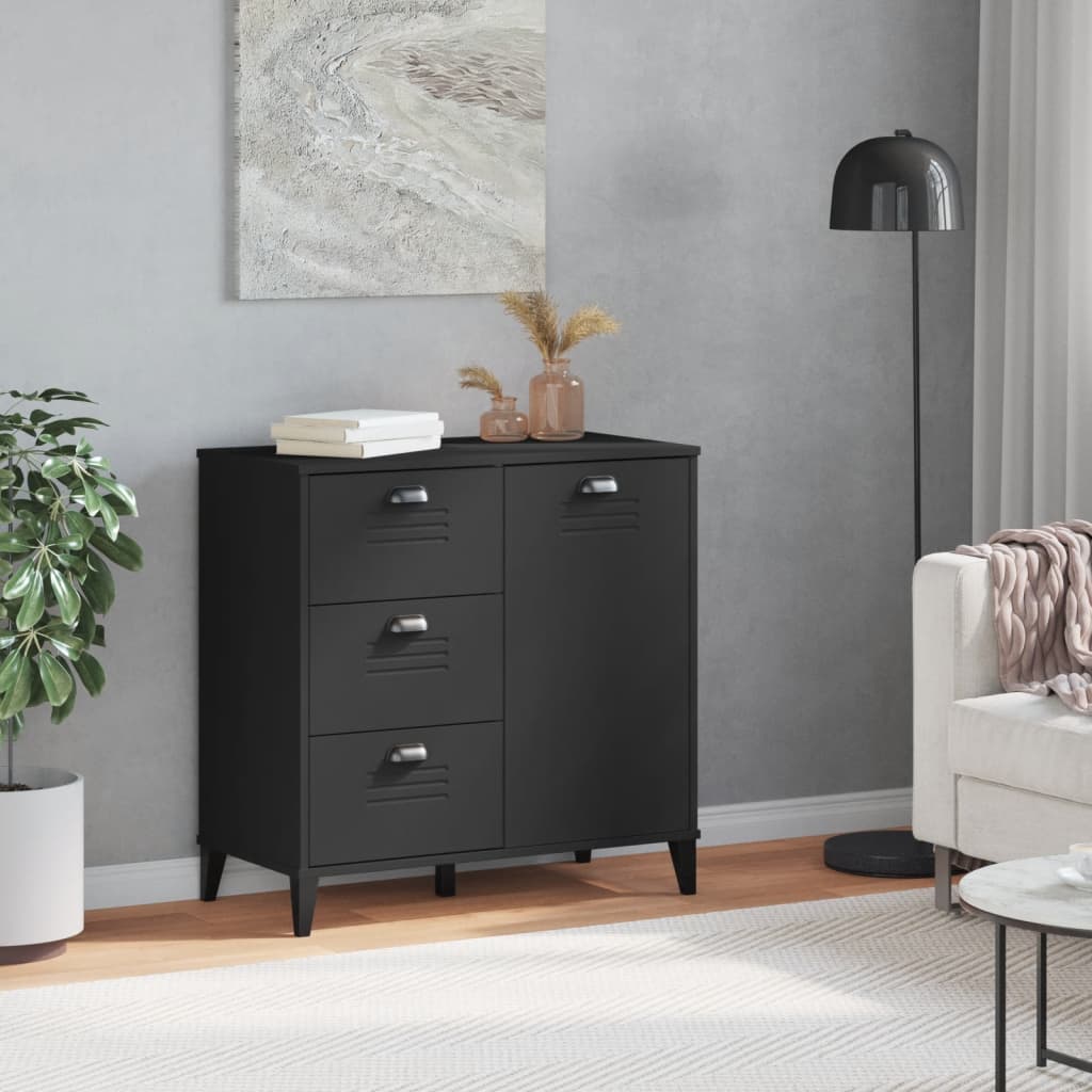 Sideboard "VIKEN" Black 80x40x80 cm Engineered Wood