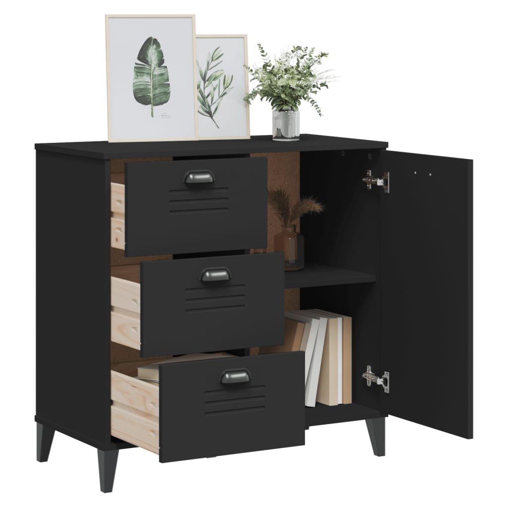 Sideboard "VIKEN" Black 80x40x80 cm Engineered Wood