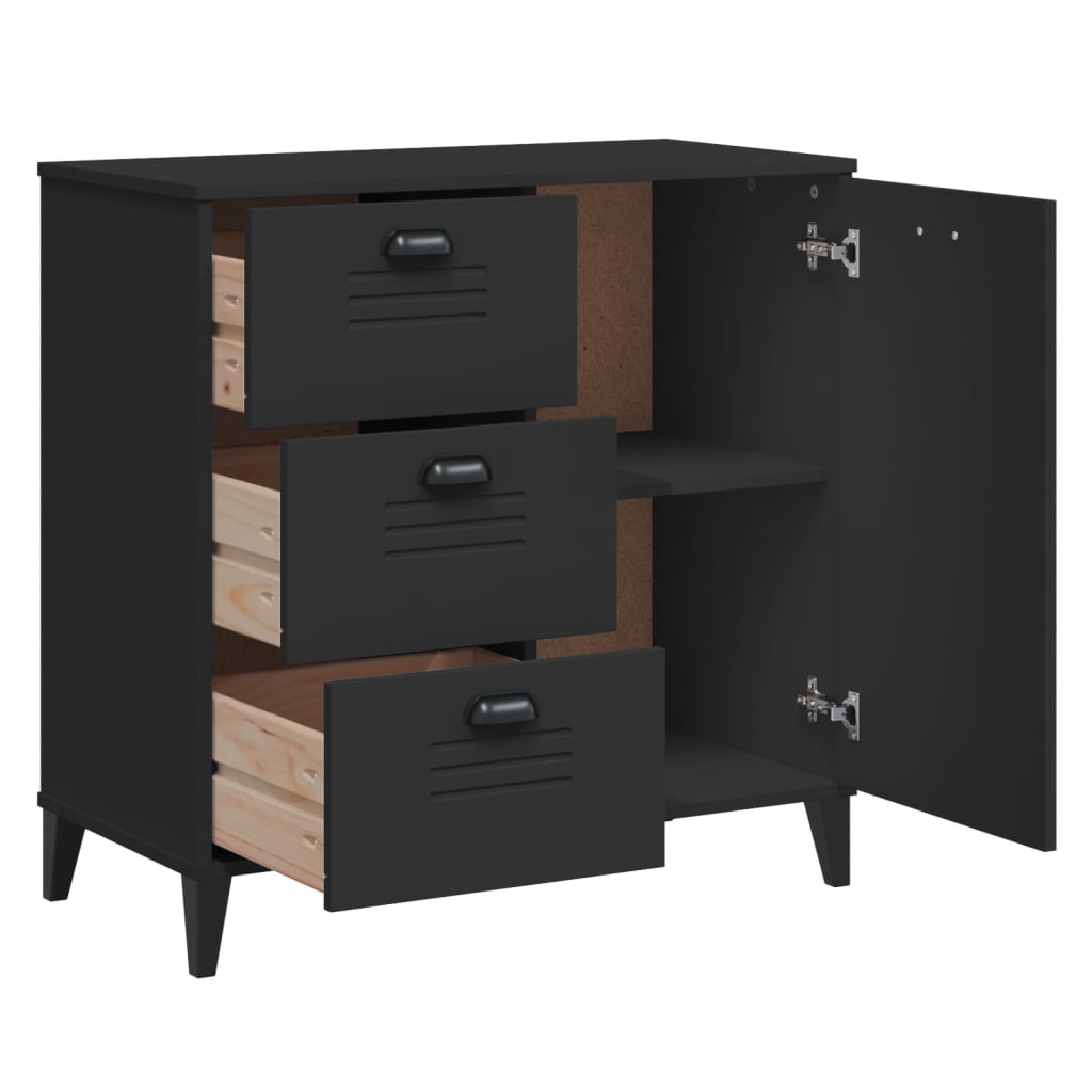 Sideboard "VIKEN" Black 80x40x80 cm Engineered Wood