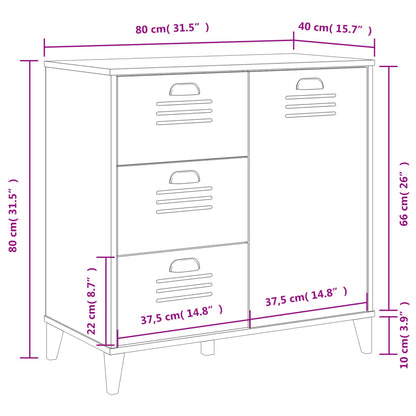 Sideboard "VIKEN" Anthracite Grey 80x40x80 cm Engineered Wood