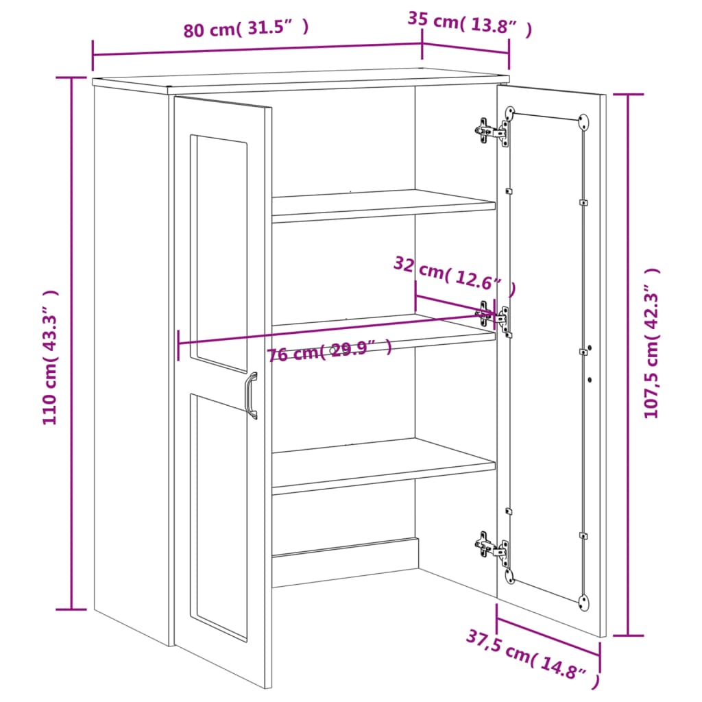 Top for Highboard "VIKEN" White Engineered Wood