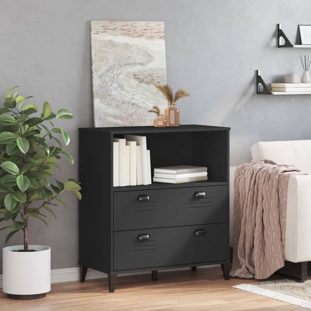 Bookcase "VIKEN" Black 80x40x90 cm Engineered Wood