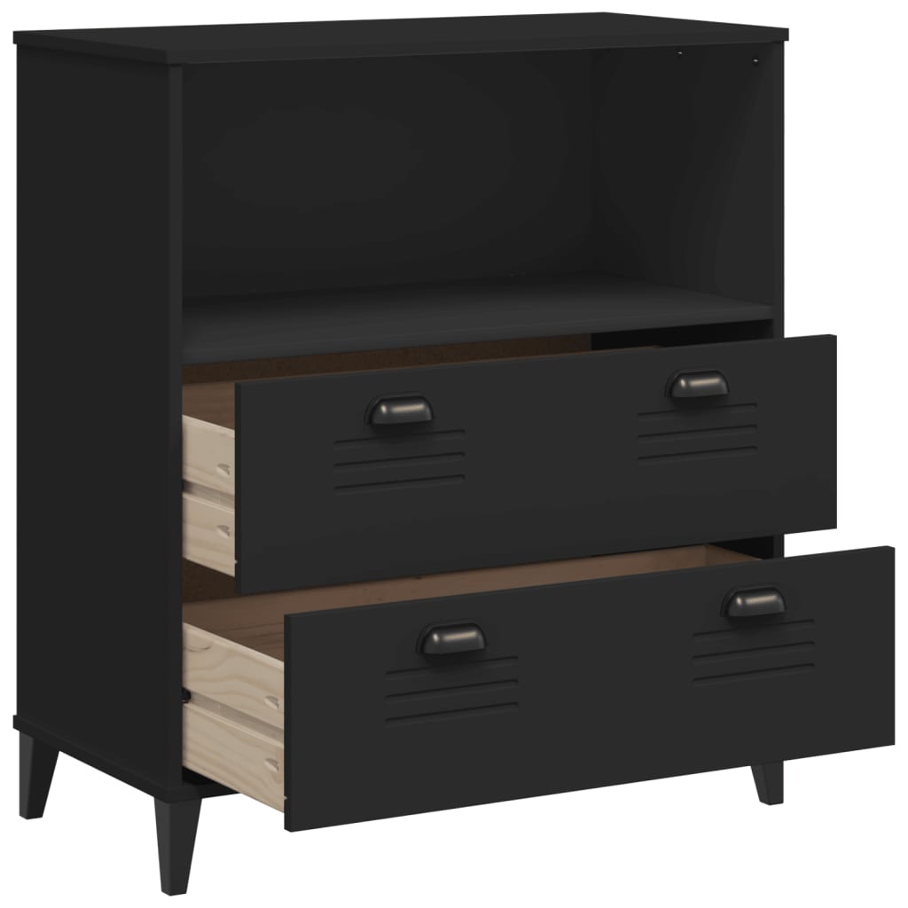 Bookcase "VIKEN" Black 80x40x90 cm Engineered Wood