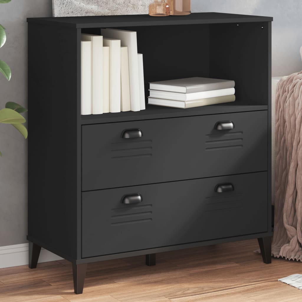 Bookcase "VIKEN" Black 80x40x90 cm Engineered Wood