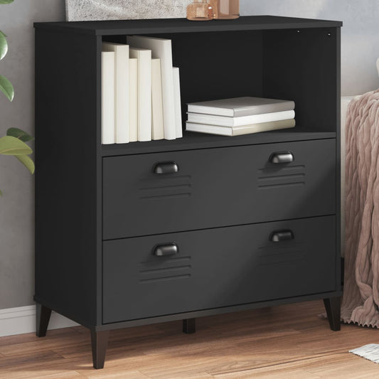 Bookcase "VIKEN" Black 80x40x90 cm Engineered Wood