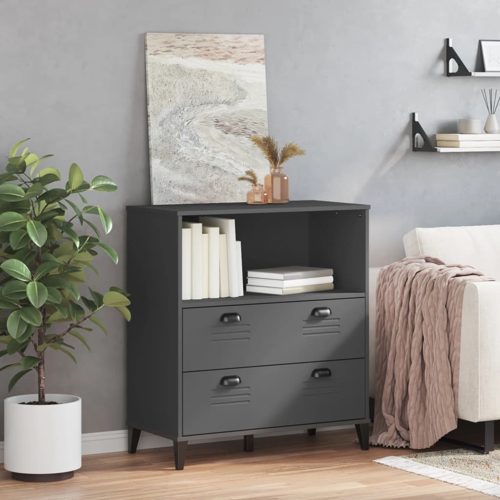 Bookcase "VIKEN" Anthracite Grey 80x40x90 cm Engineered Wood
