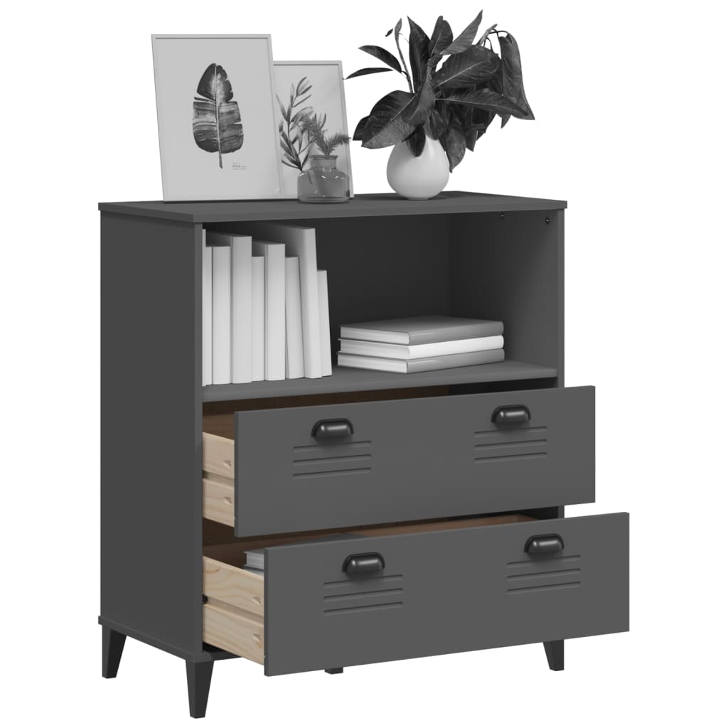 Bookcase "VIKEN" Anthracite Grey 80x40x90 cm Engineered Wood