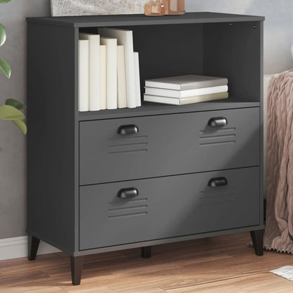 Bookcase "VIKEN" Anthracite Grey 80x40x90 cm Engineered Wood