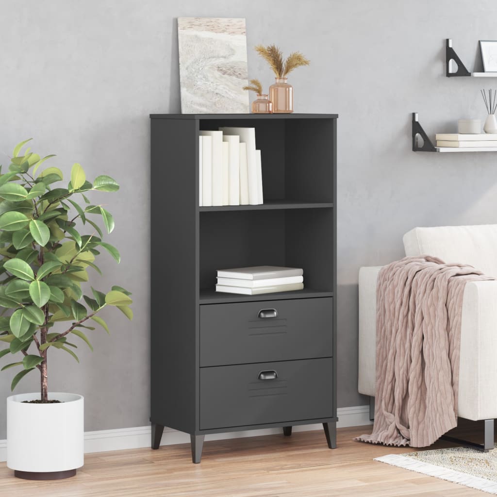 Bookcase "VIKEN" Anthracite Grey 60x35x123 cm Engineered Wood