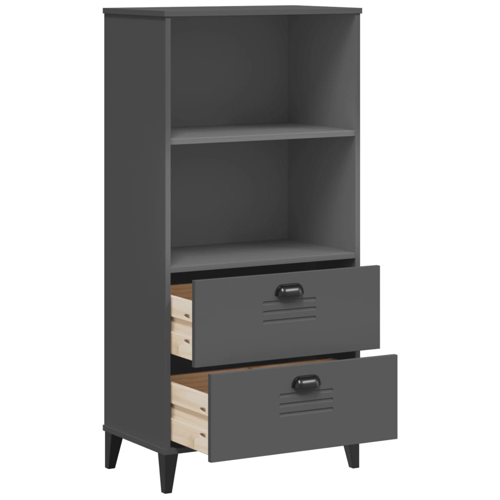 Bookcase "VIKEN" Anthracite Grey 60x35x123 cm Engineered Wood