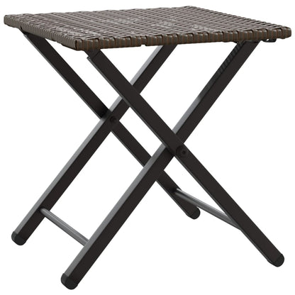5 Piece Garden Camping Set Foldable Brown Poly Rattan