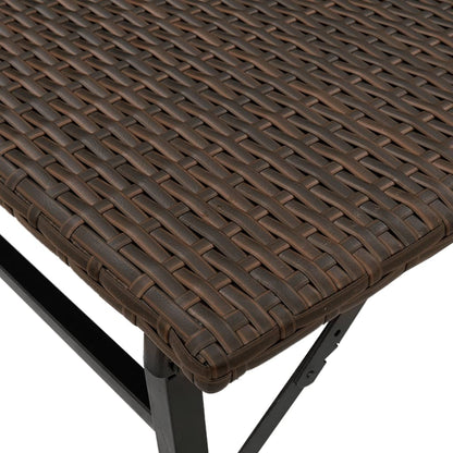 5 Piece Garden Camping Set Foldable Brown Poly Rattan