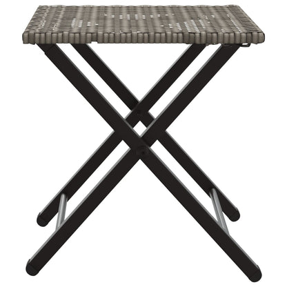 5 Piece Garden Camping Set Foldable Grey Poly Rattan