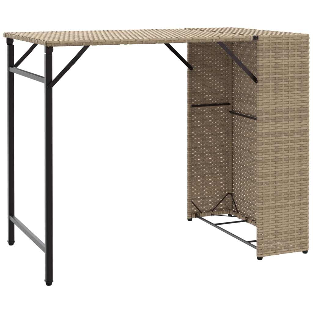 5 Piece Garden Camping Set Foldable Beige Poly Rattan
