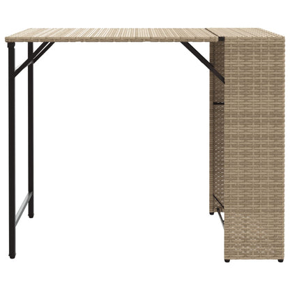 5 Piece Garden Camping Set Foldable Beige Poly Rattan