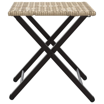 5 Piece Garden Camping Set Foldable Beige Poly Rattan