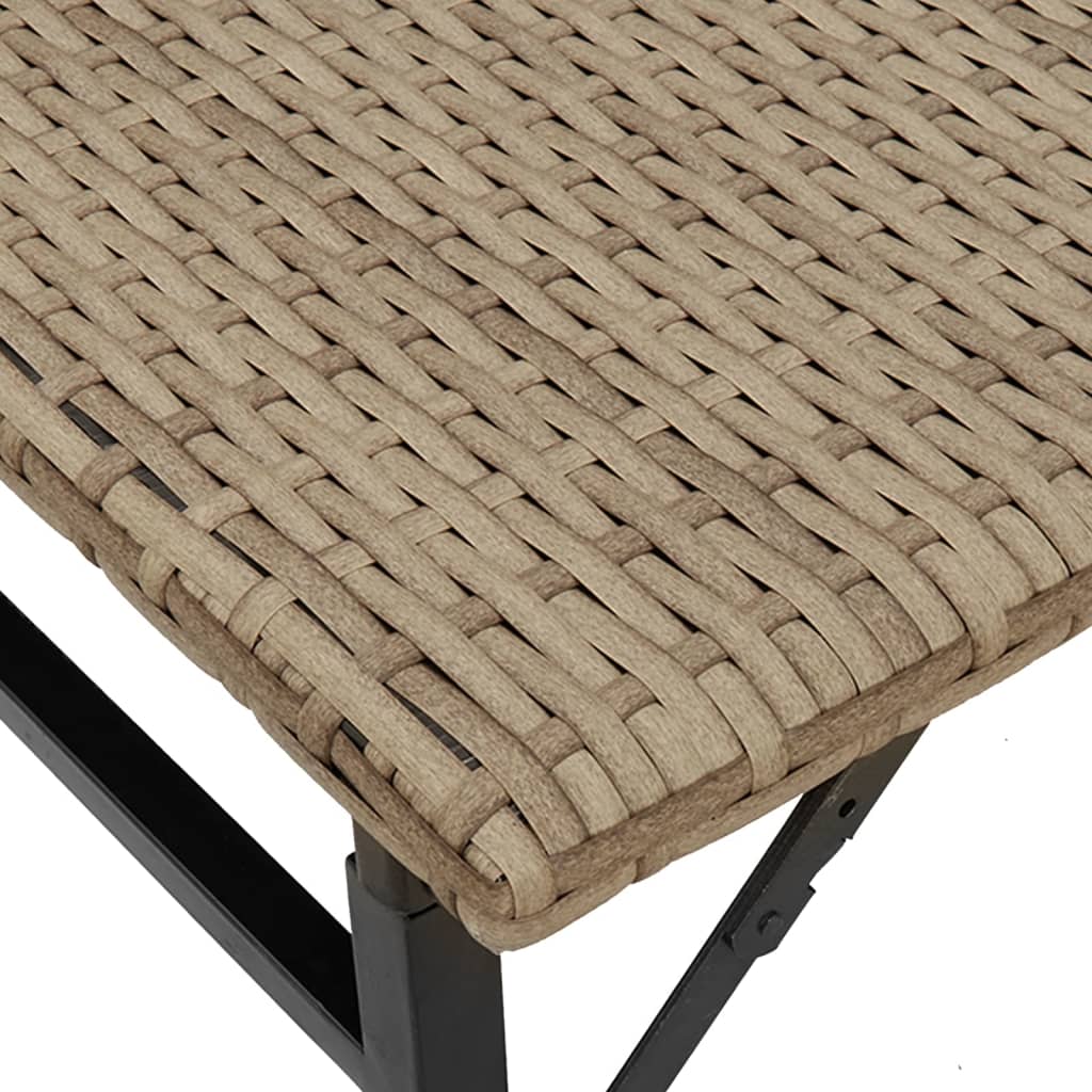 5 Piece Garden Camping Set Foldable Beige Poly Rattan