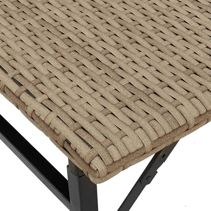 5 Piece Garden Camping Set Foldable Beige Poly Rattan