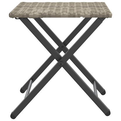 5 Piece Garden Camping Set Foldable Light Grey Poly Rattan
