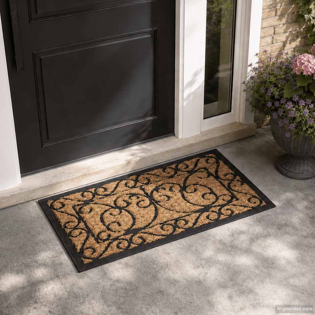 Door Mat Rectangular 45x75 cm Rubber and Coir