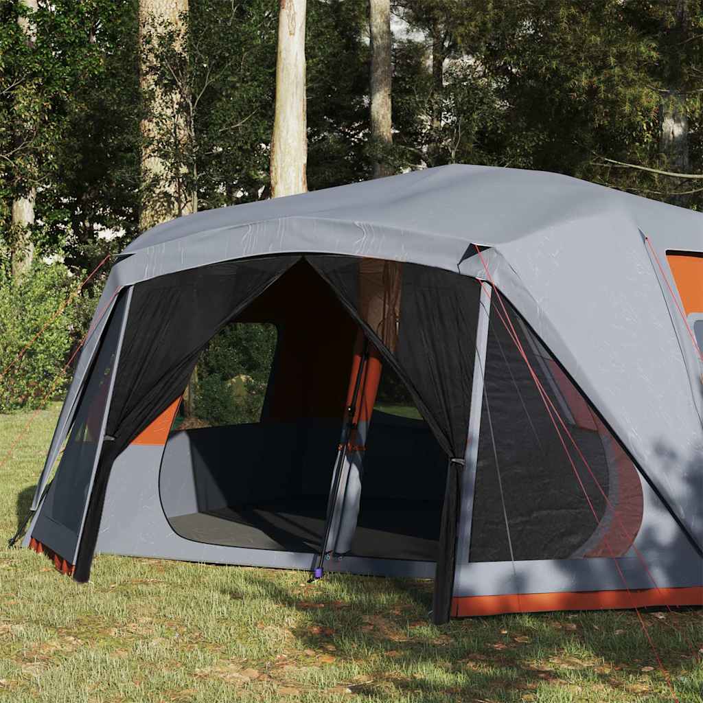 Family Tent 10-Person Grey and Orange Quick Release Waterproof