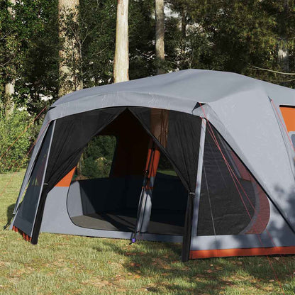 Family Tent 10-Person Grey and Orange Quick Release Waterproof