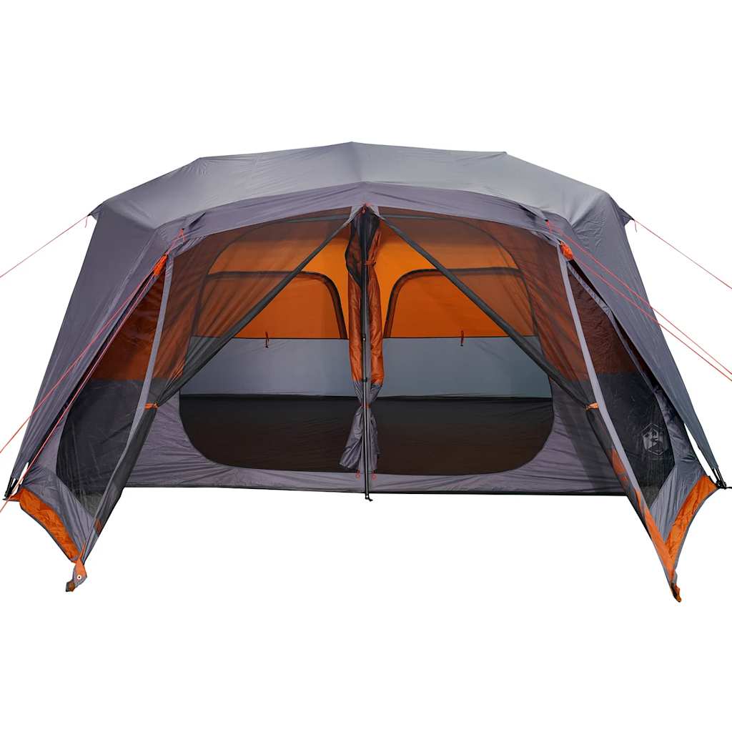 Family Tent 10-Person Grey and Orange Quick Release Waterproof